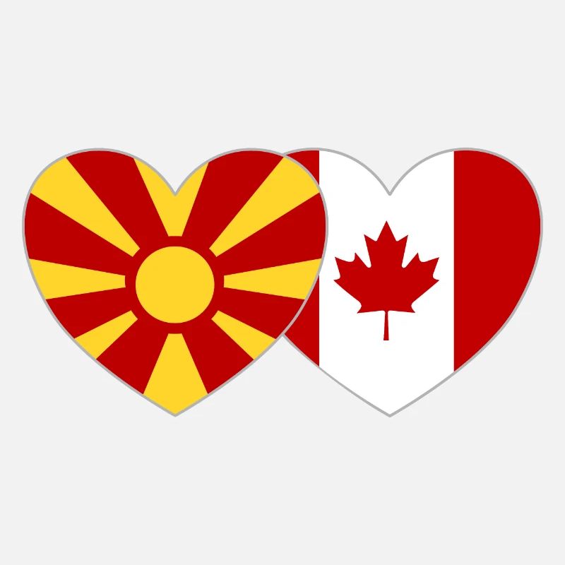 Macédoine Drapeau Canada Cœur