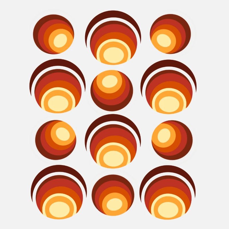 70er Jahre Retro Kugel Muster Orangebraun