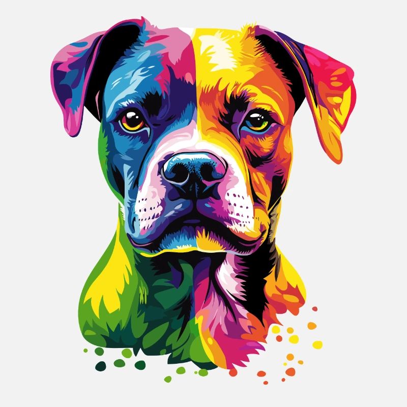 Deutscher Boxer Popart Regenbogen Bunter Boxer