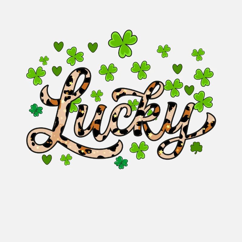 Lucky St Patricks Day, Leopard leaf clover