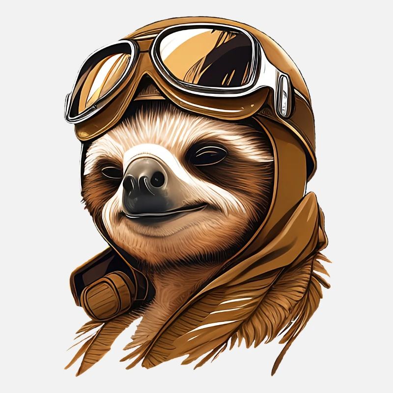 Sloth with aviator goggles