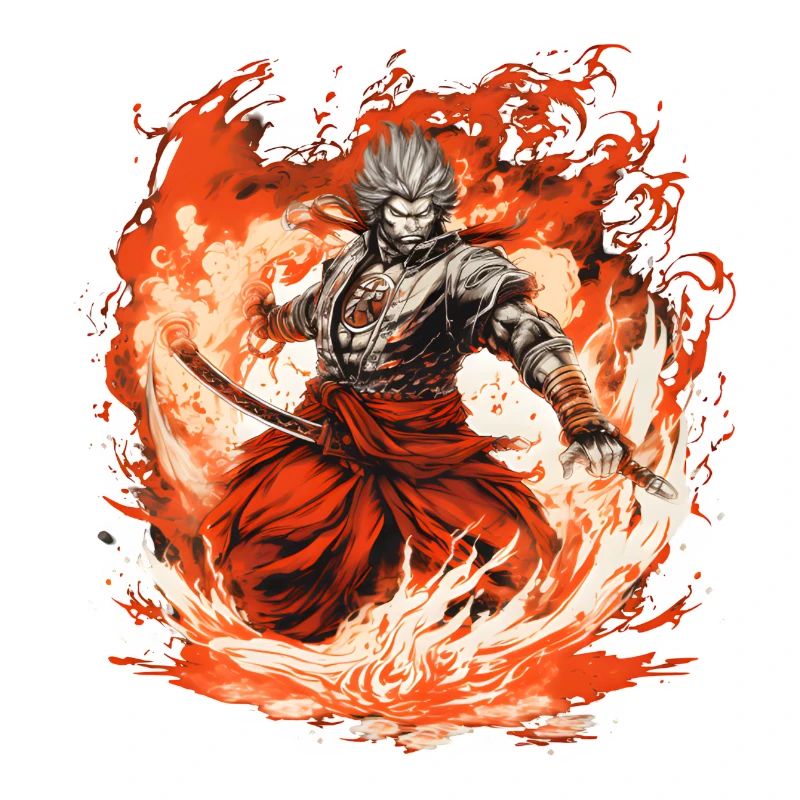 Chasseur japonais avec épée de feu