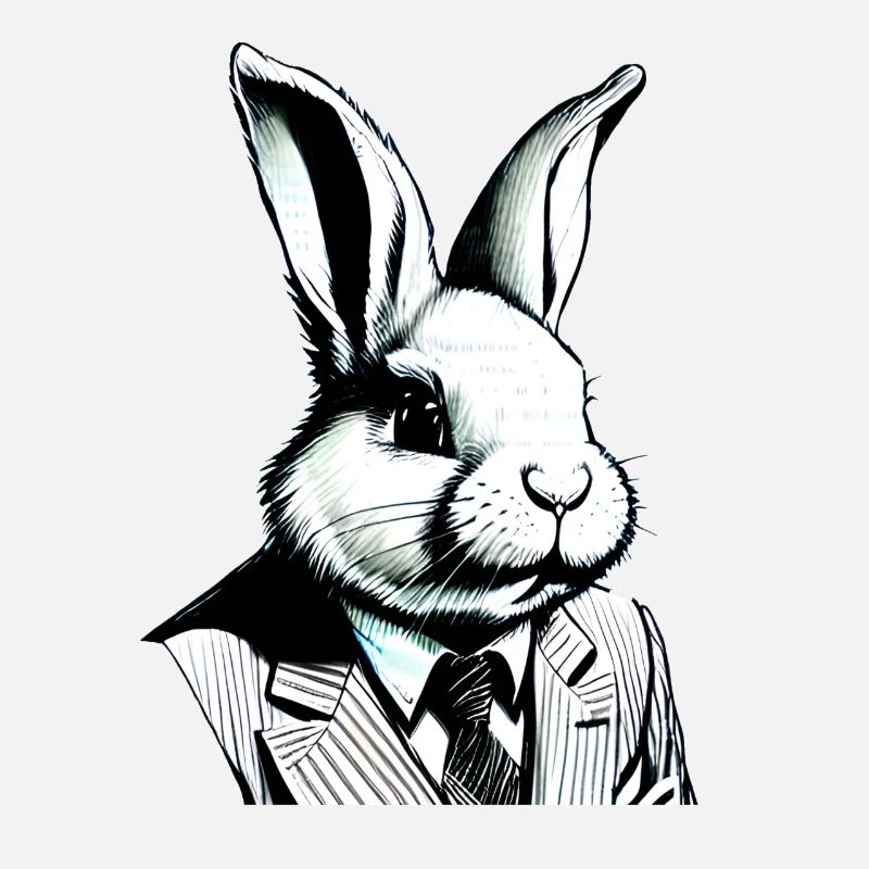 stylish Easter bunny with suit and tie