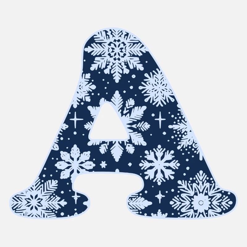Lettre A Flocons de neige