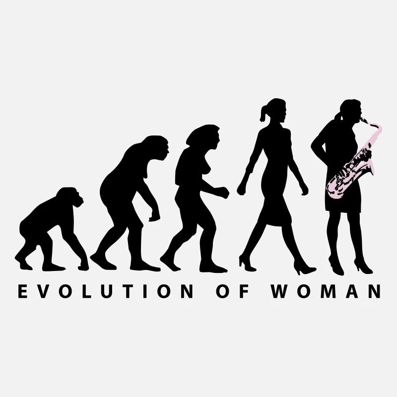 Evolution der Frau Saxophon Spielerin