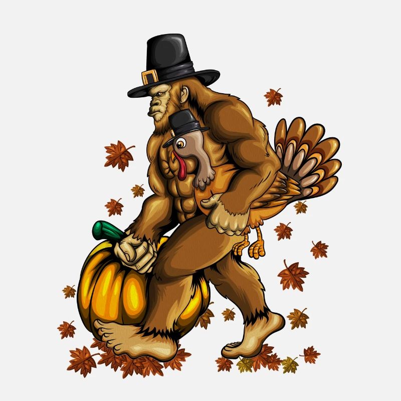 Pumpkin Thanksgiving Celebration Monkey Holds Turkey Outfit