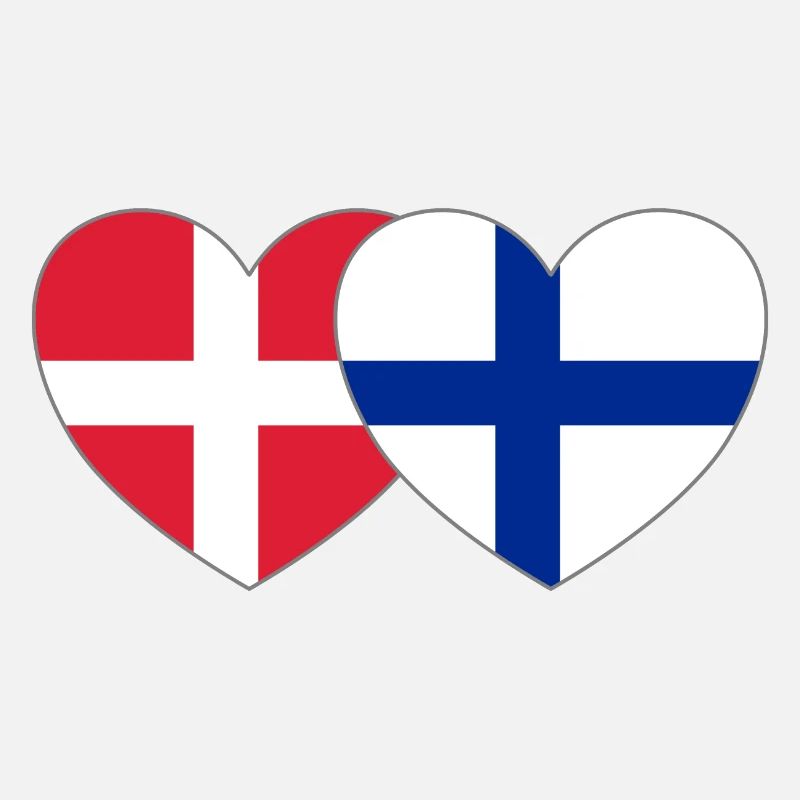 Danemark Finlande Flag Heart