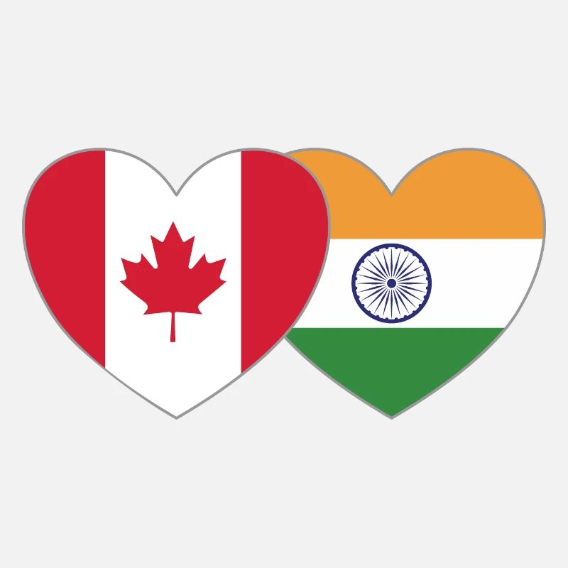 Kanada Indien Flagge Herz