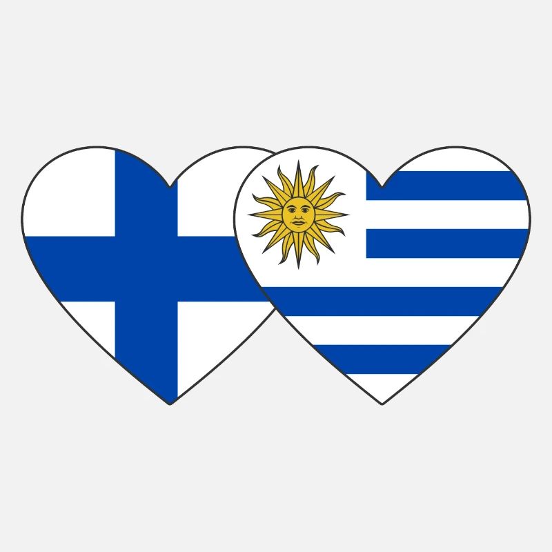 Finlande Uruguay Drapeau du cœur