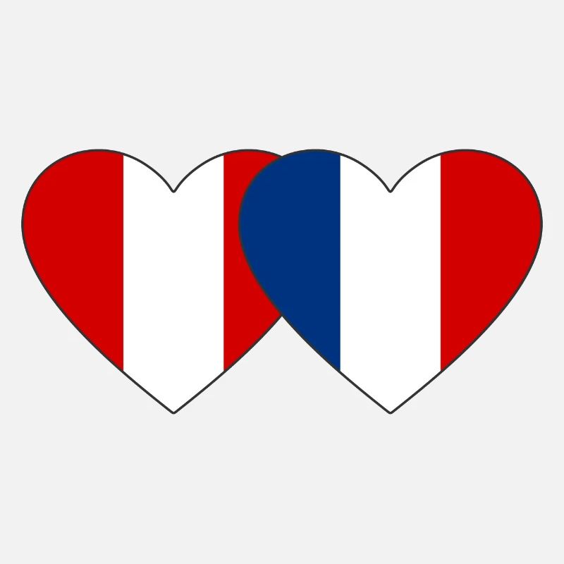 Peru Frankreich Herz Flagge