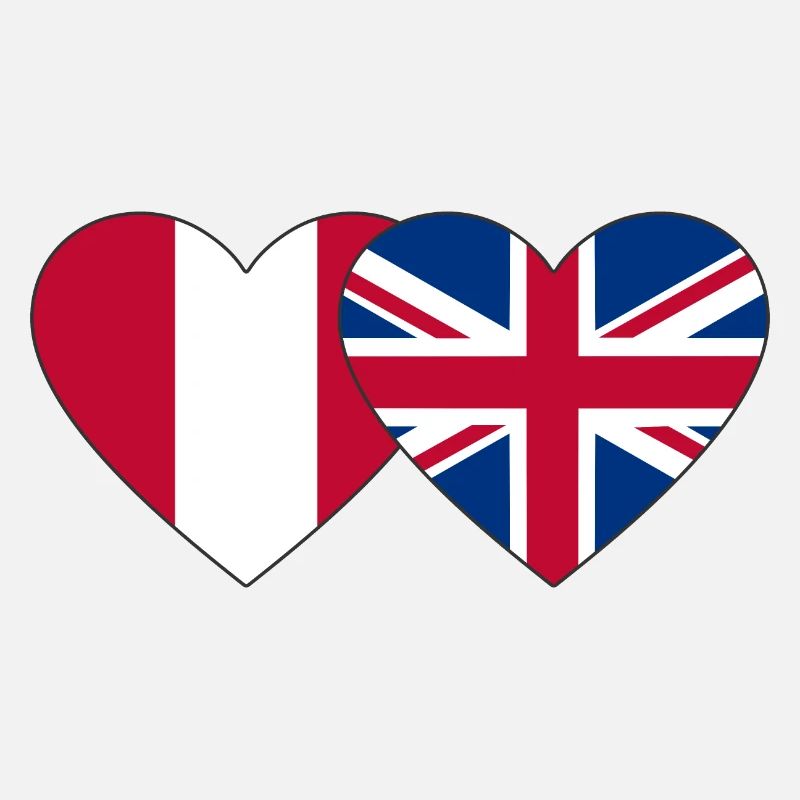Peru England Herz Flagge