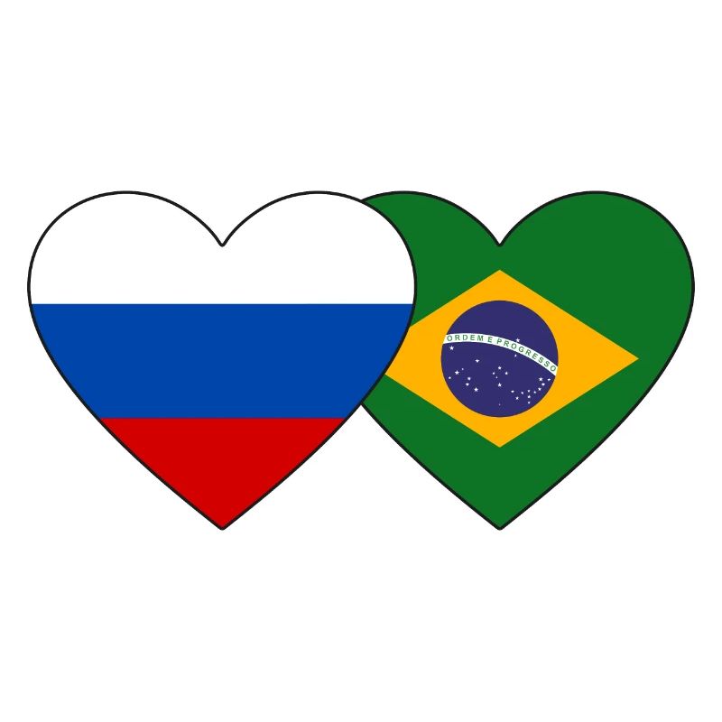 Drapeau de la Russie et du Brésil