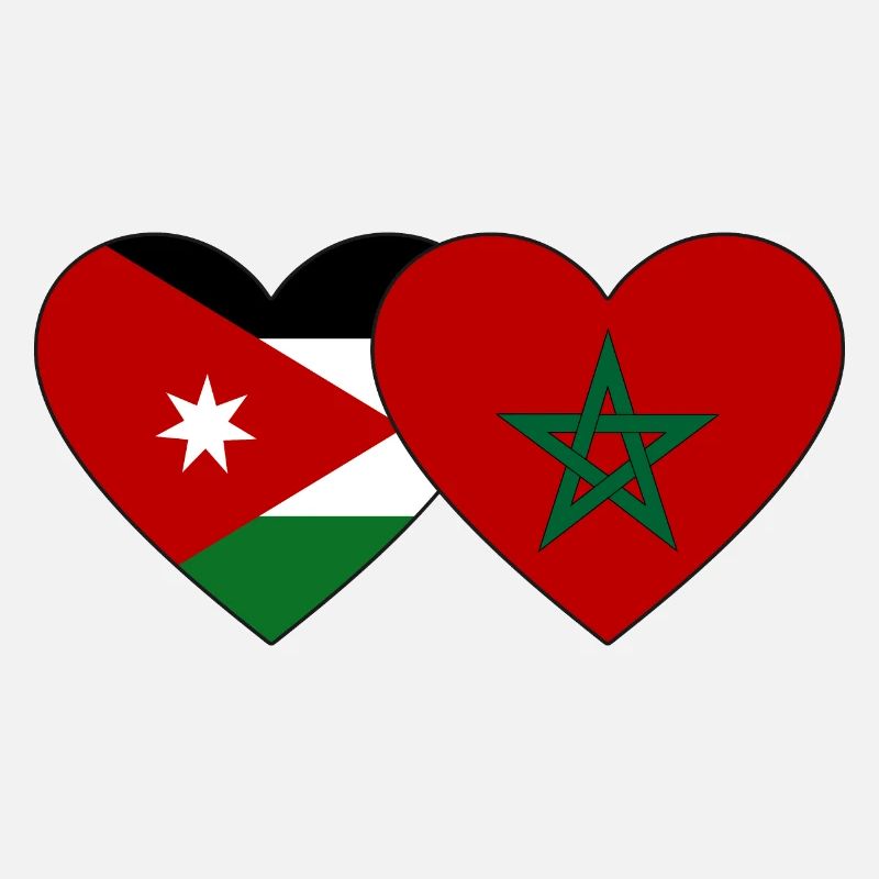 Jordan Morocco Flag Heart