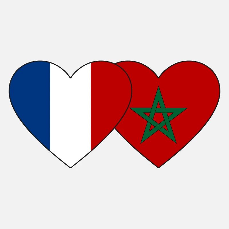 Frankreich Marokko Flagge Herz