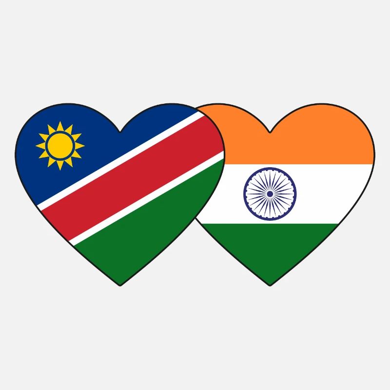 Namibia Indien Flagge Herz