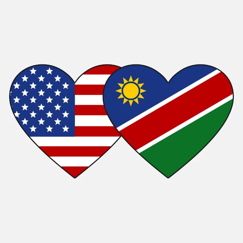USA Namibia Flag Heart