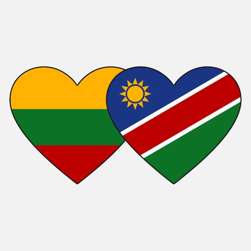 Litauen Namibia Flagge Herz