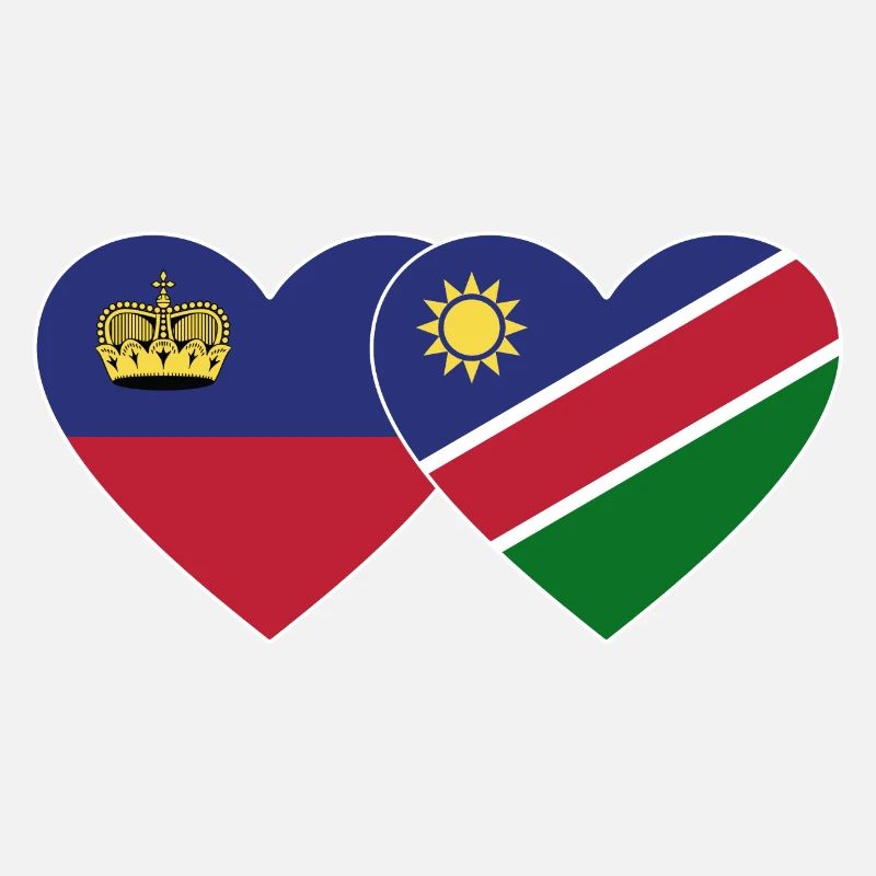 Liechtenstein Namibia Flag Heart