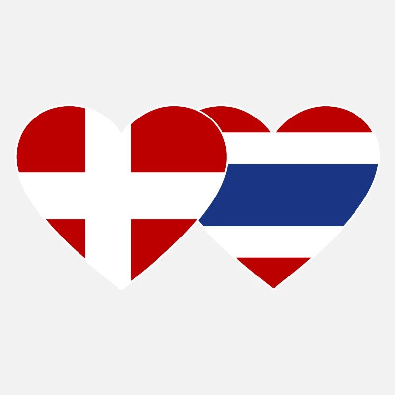 Coeur de drapeau du Danemark Thaïlande