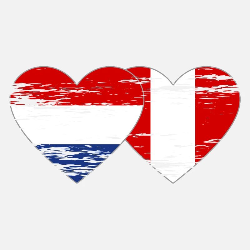 Holland Peru Flagge Herz used