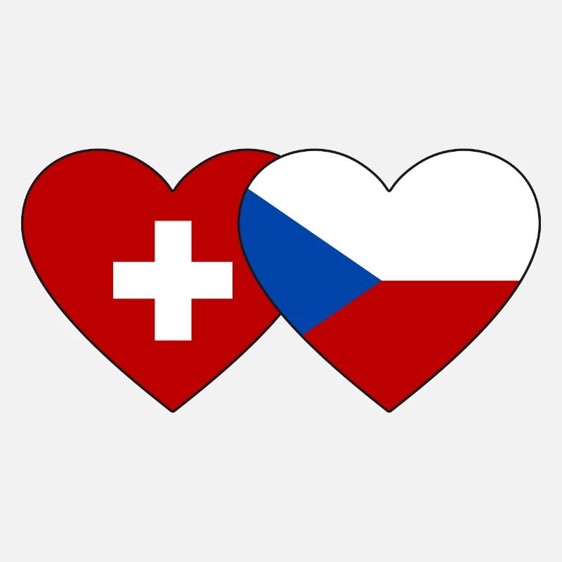 Suisse République Tchèque Drapeau Coeur
