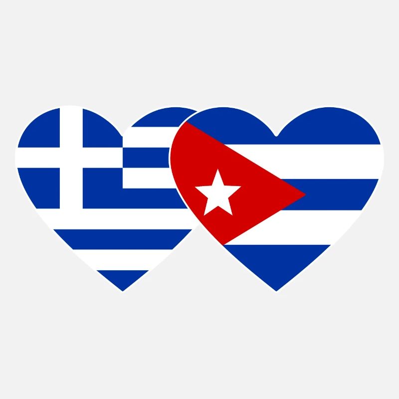 Grèce Cuba Drapeau Coeur