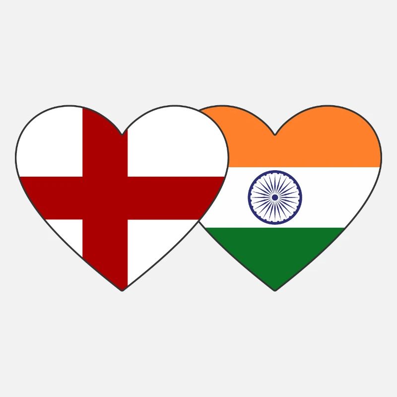 Angleterre Inde Drapeau Coeur