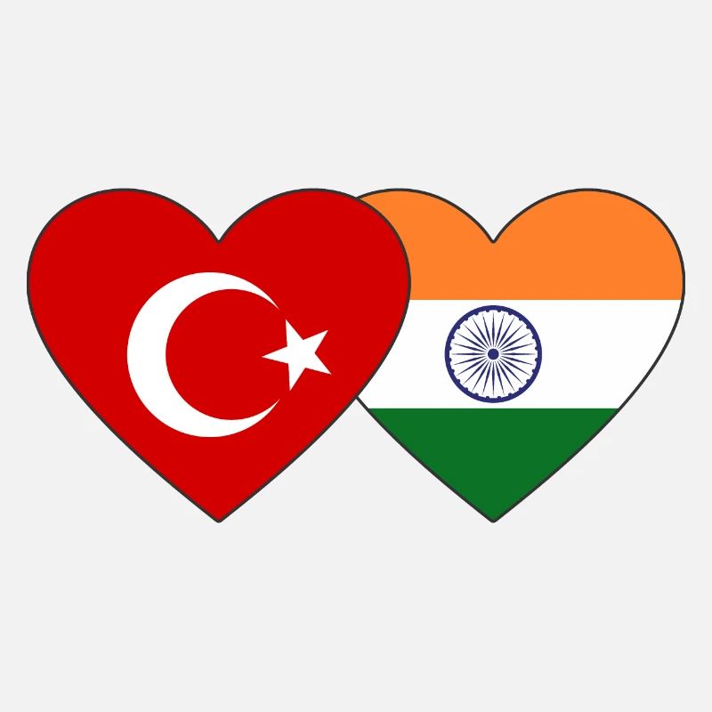Turquie Inde Drapeau Coeur