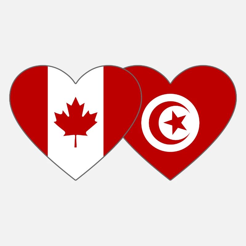 Canada Tunisia Flag Heart