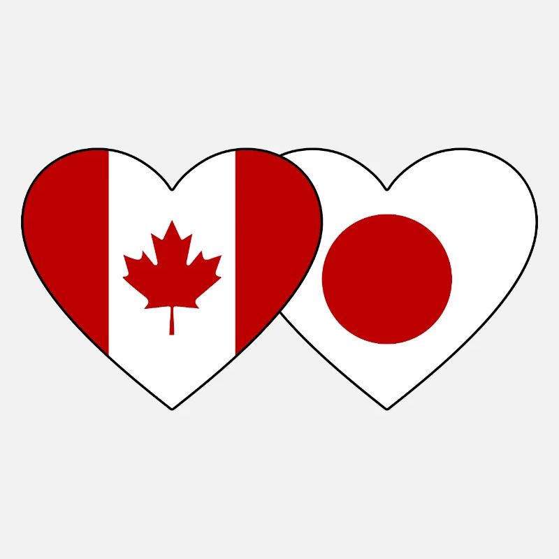 Canada Japan Flag Heart