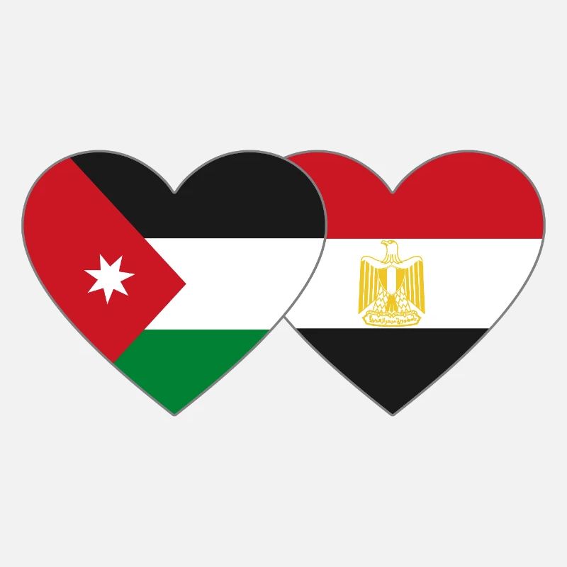 Jordanie Égypte Drapeau Coeur