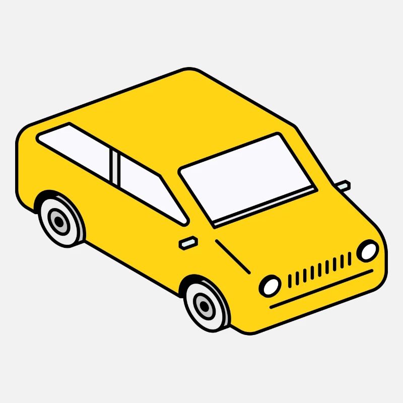 Kleines gelbes Auto isometrisch