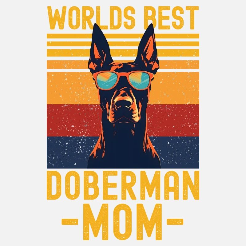 Doberman with sunglasses retro