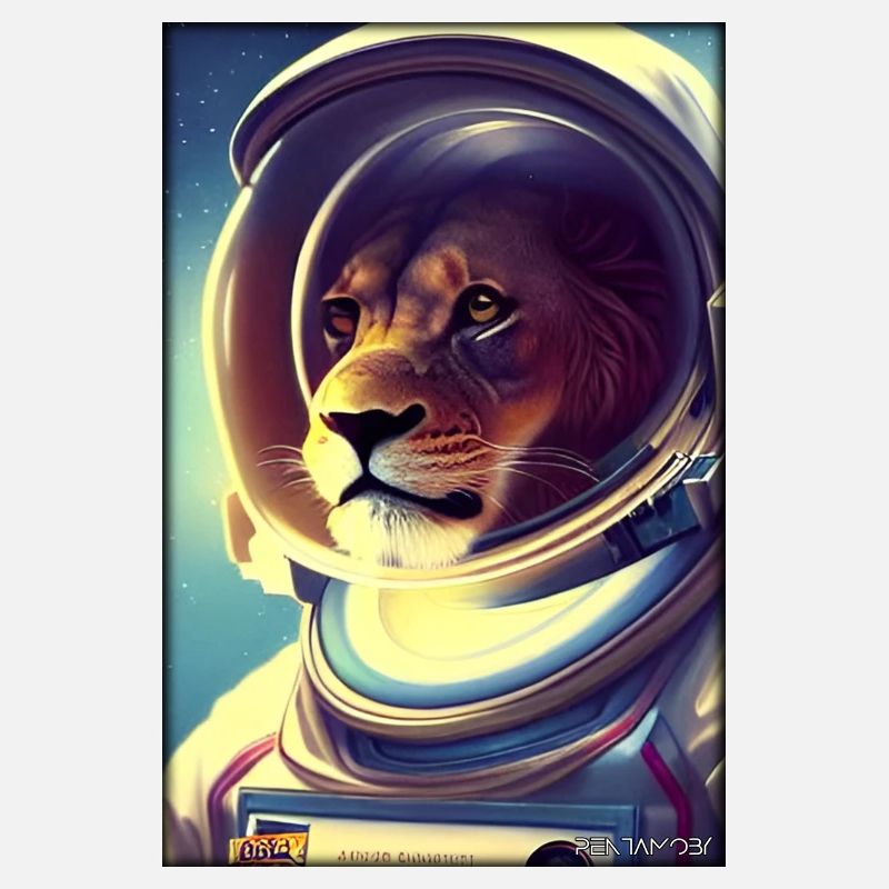 Leo Big Cat Astronaut Future Sci-Fi Technology