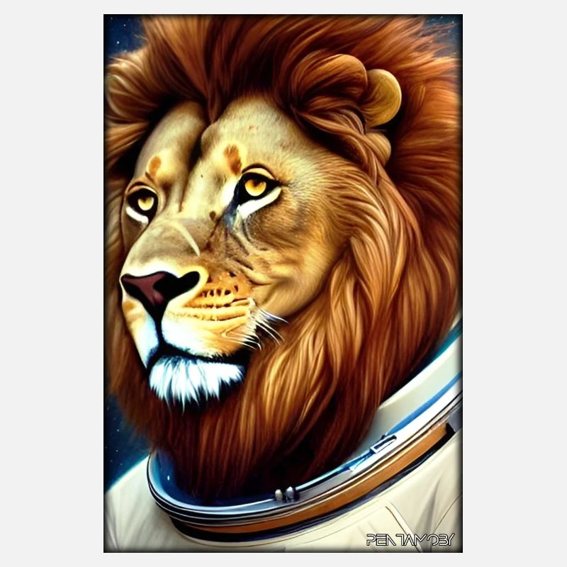 Leo Big Cat Astronaut Future Sci-Fi Technology