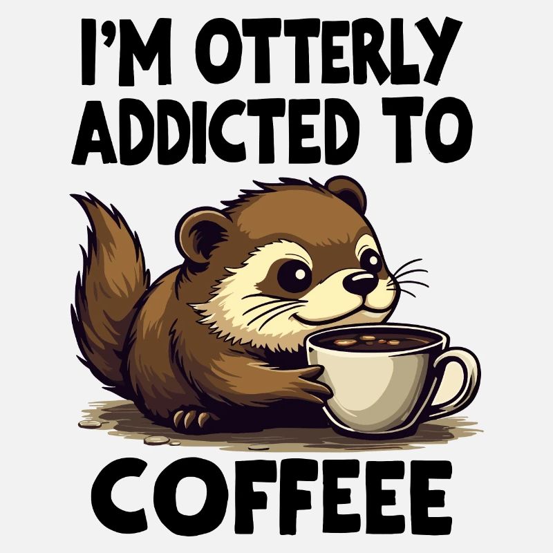 Cute Otter with Coffee Design for Coffee Lovers