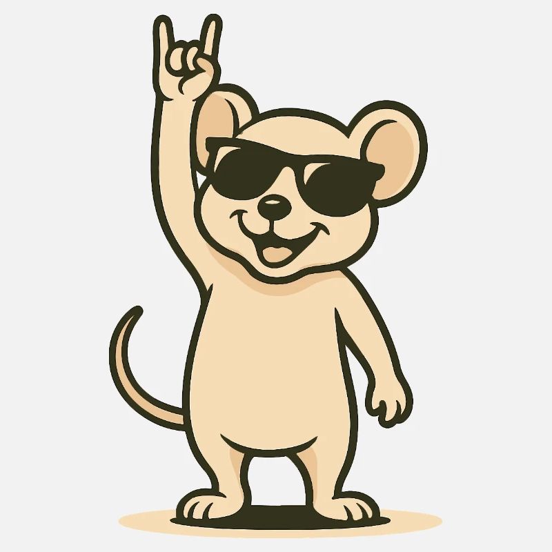 Bébé souris à bascule avec lunettes de soleil