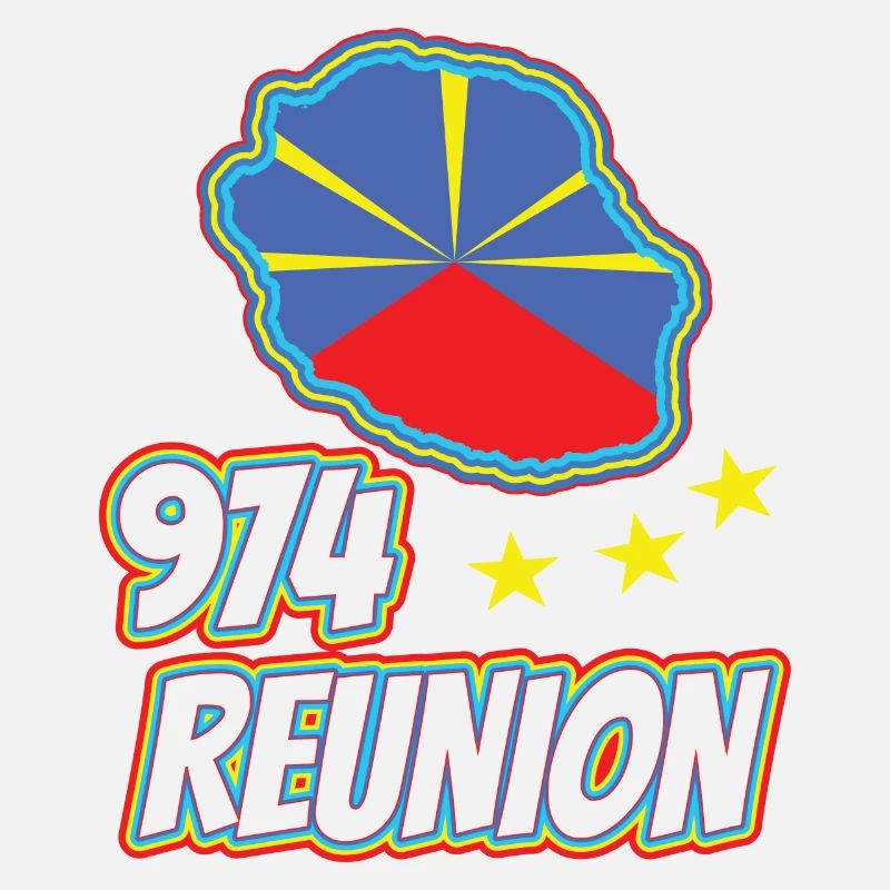idee cadeau drapeau carte ile de la reunion 974