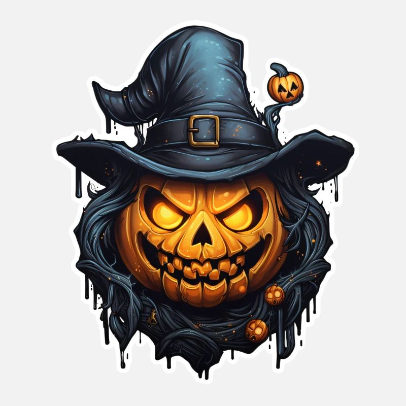 Halloween Evil Pumpkin with Hat
