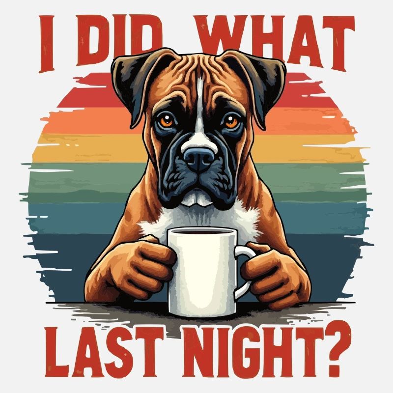 I Did What Last Night Boxer Boxerhalter Boxerhund