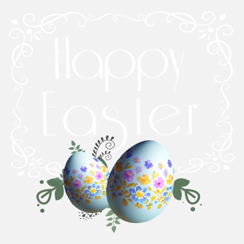 Happy Easter Schriftzug mit Ostereier