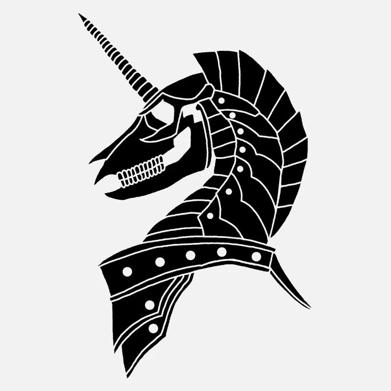 Schwarzes gotisches Einhorn