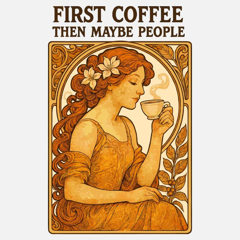 Erst Kaffee Dann Menschen Vintage Pin-Up Geschenk