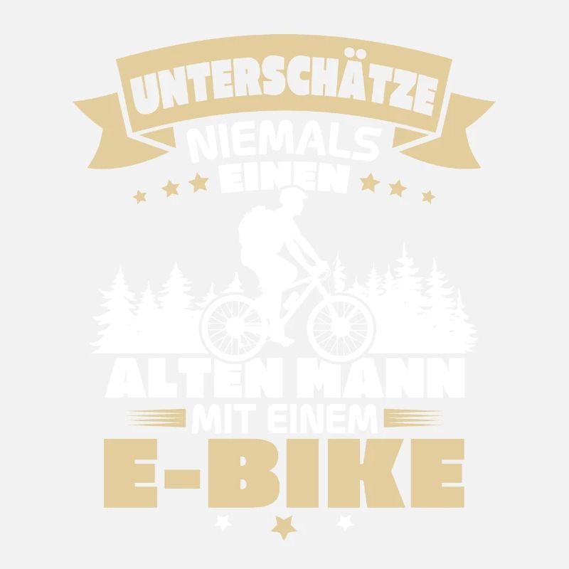 Alten mann mit einem e bike