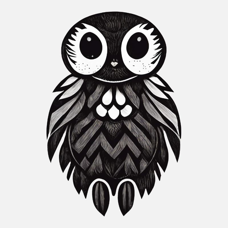 Eule Illustration Psychedelisch Minimal Trance