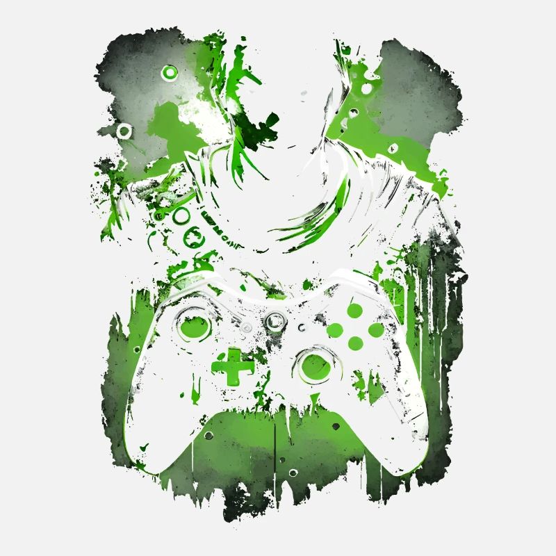 Cool neon green gaming design with controller