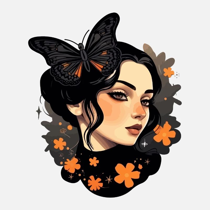 Aesthetic Girl: Gothic Wave Design with