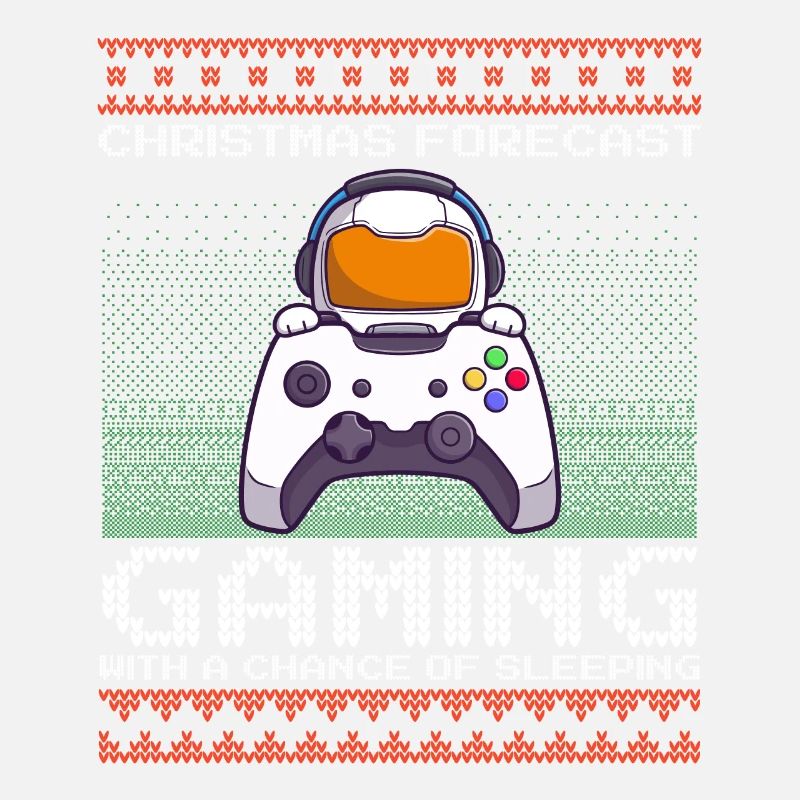 Funny Christmas Forecast Gaming Astronaut Ugly