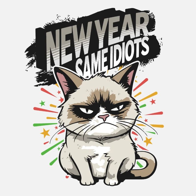 Same Idiots - Pyjama Bonne Année Chat en Colère