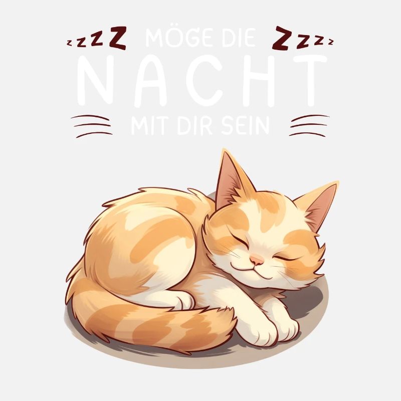 Möge die Nacht mit dir sein - Schlafshirt Katze